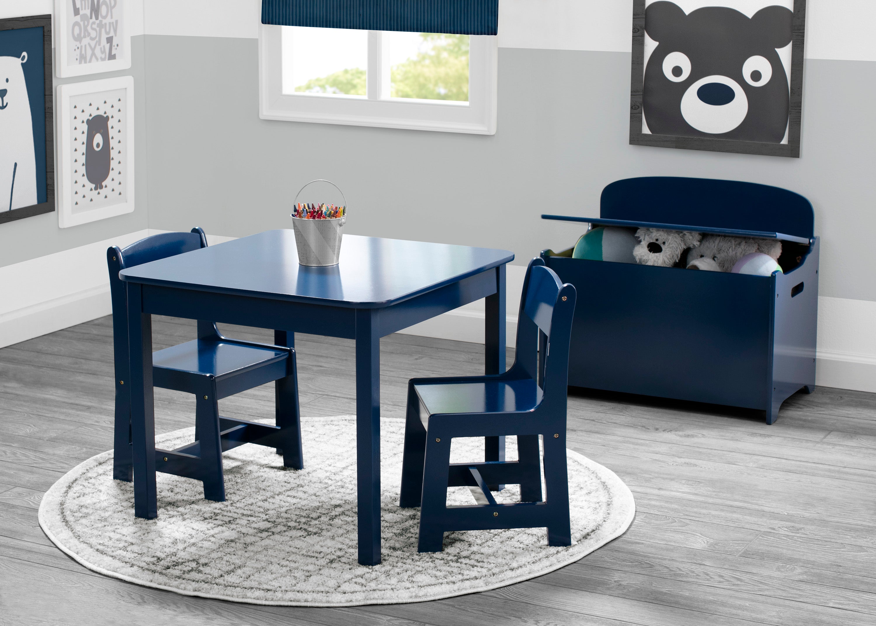 Baúl de juguetes liso infantil azul Delta Children