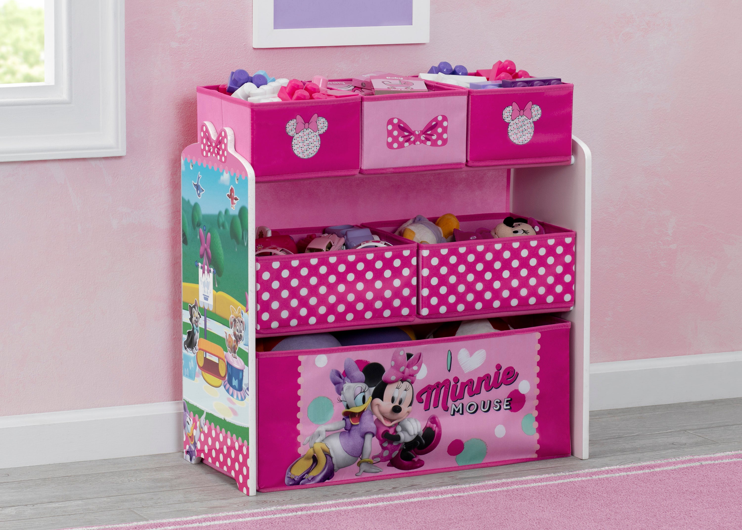 Organizador de juguetes infantil  Minnie Mouse Disney - 6 contenedores Delta Children