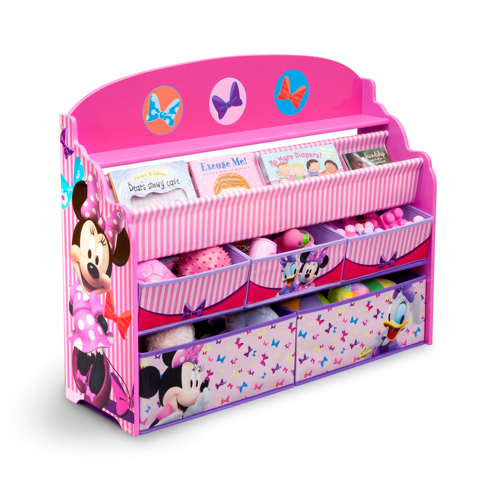 Organizador de libros y juguetes Deluxe infantil  Minnie Mouse Disney - 5 contenedores Delta Children