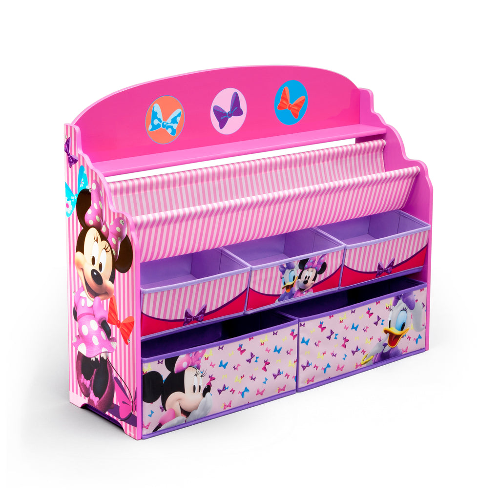 Organizador de libros y juguetes Deluxe infantil  Minnie Mouse Disney - 5 contenedores Delta Children