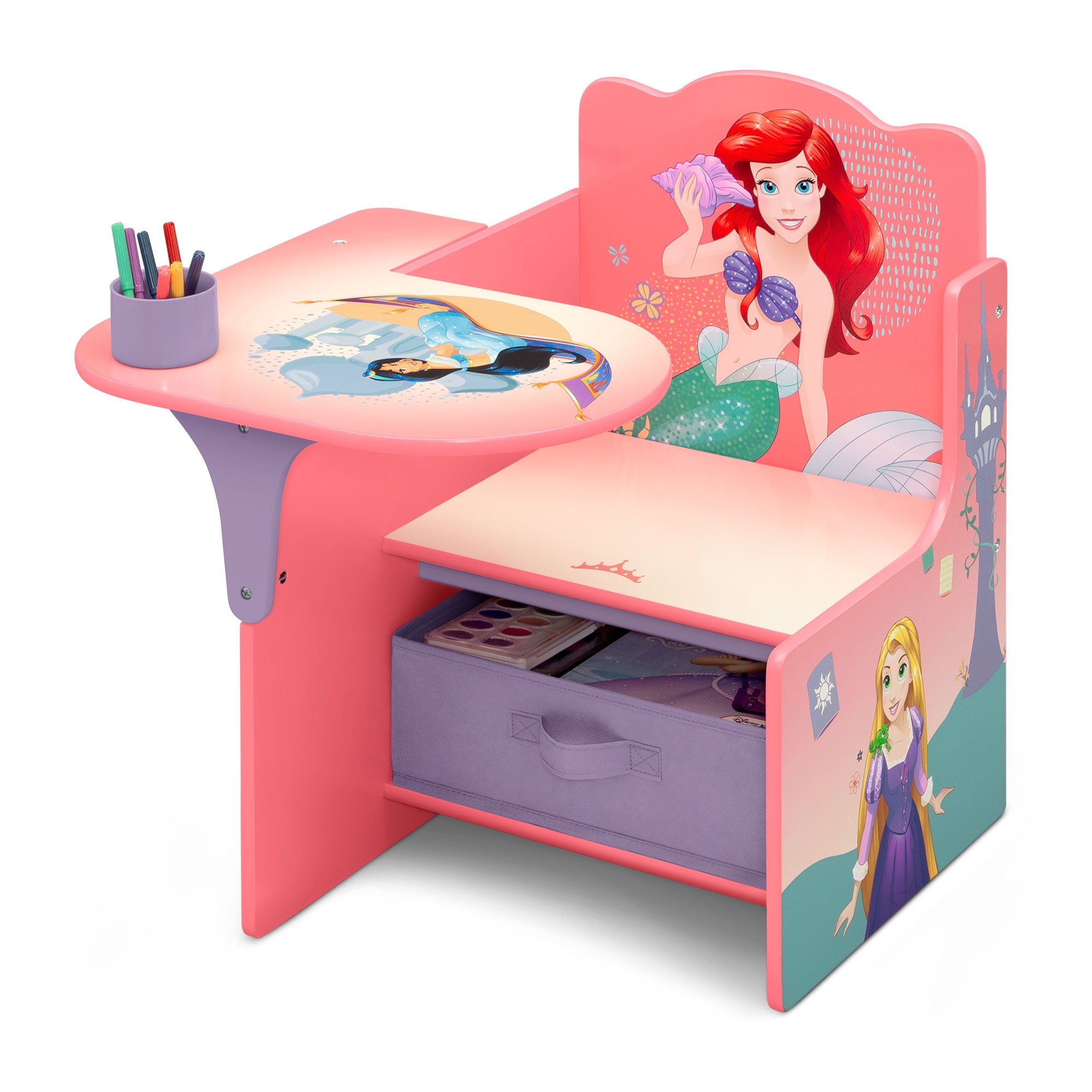 Escritorio con silla infantil con compartimento de almacenamiento, Princesas Disney Disney Delta Children