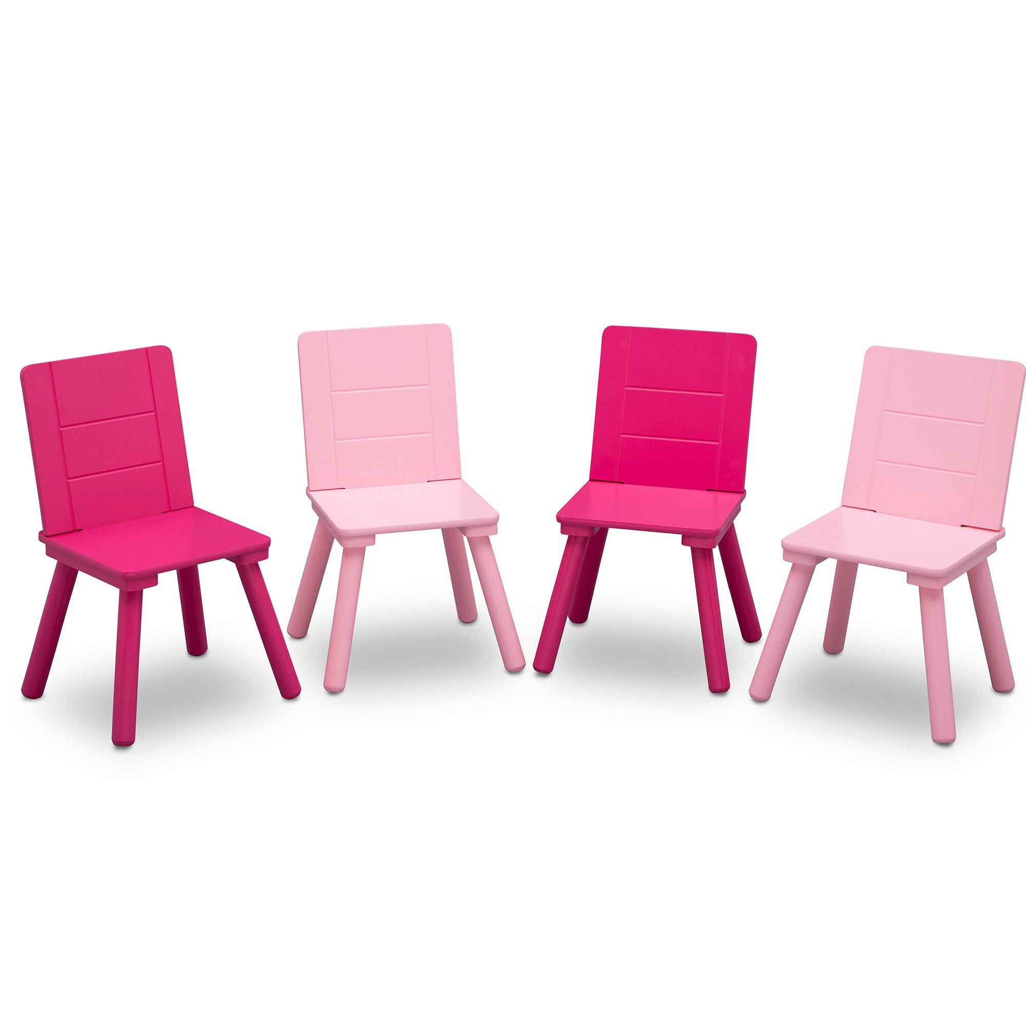Juego de mesa y 4 sillas infantil blanco rosa y fuccia Delta Children