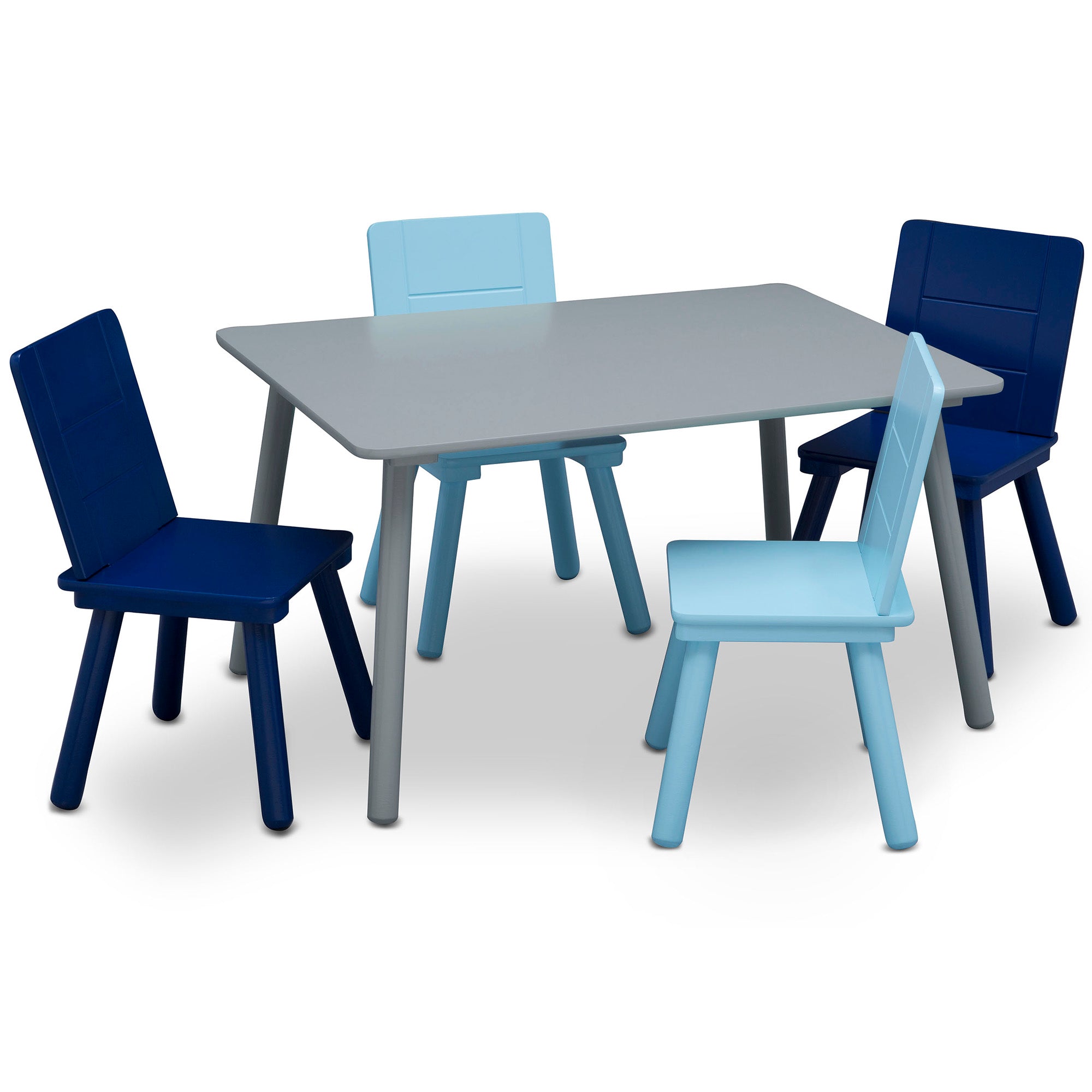 Juego de mesa y 4 sillas infantil azul y gris Delta Children