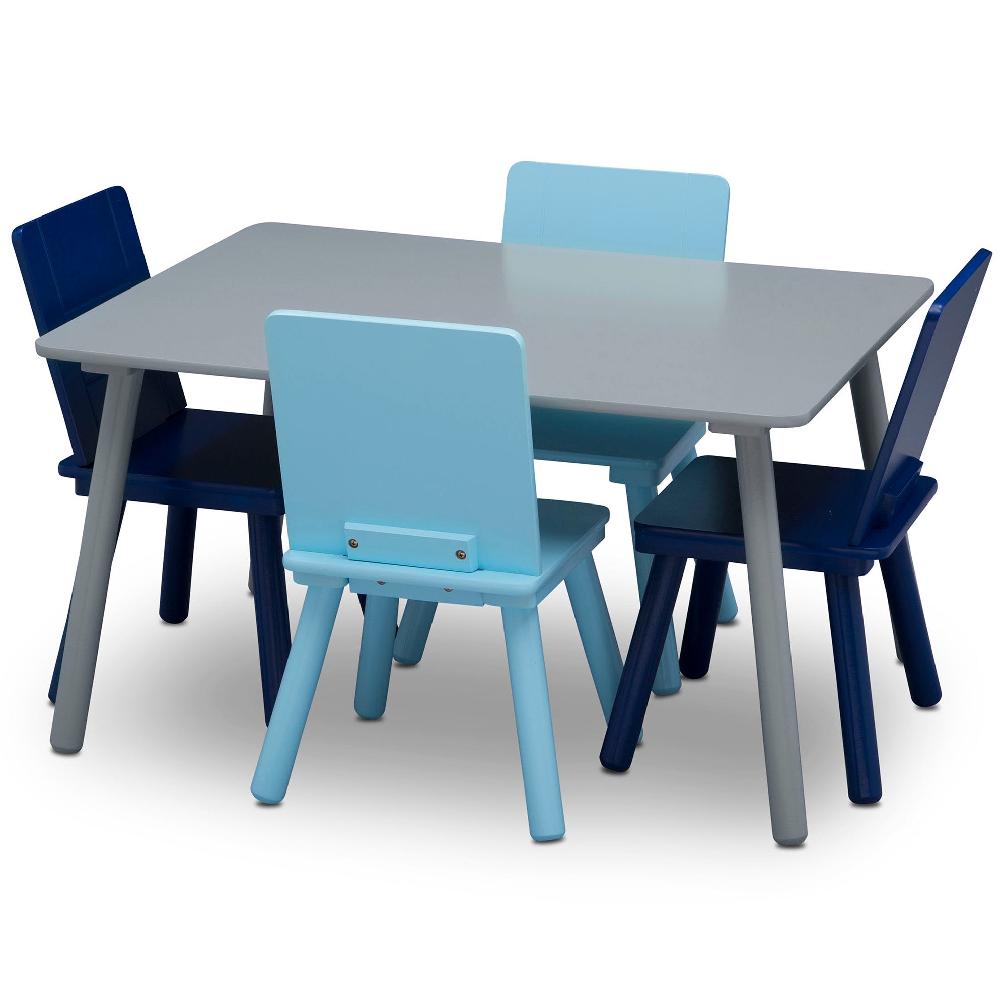 Juego de mesa y 4 sillas infantil azul y gris Delta Children