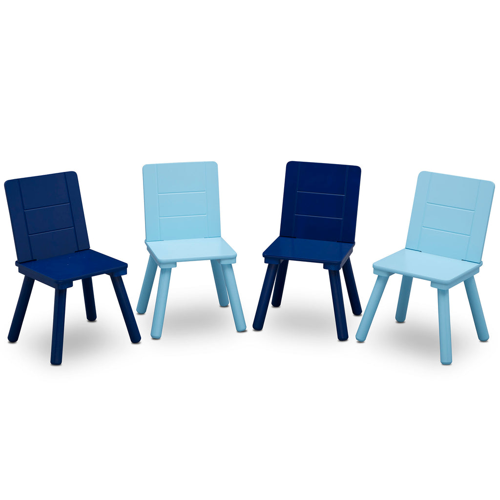 Juego de mesa y 4 sillas infantil azul y gris Delta Children