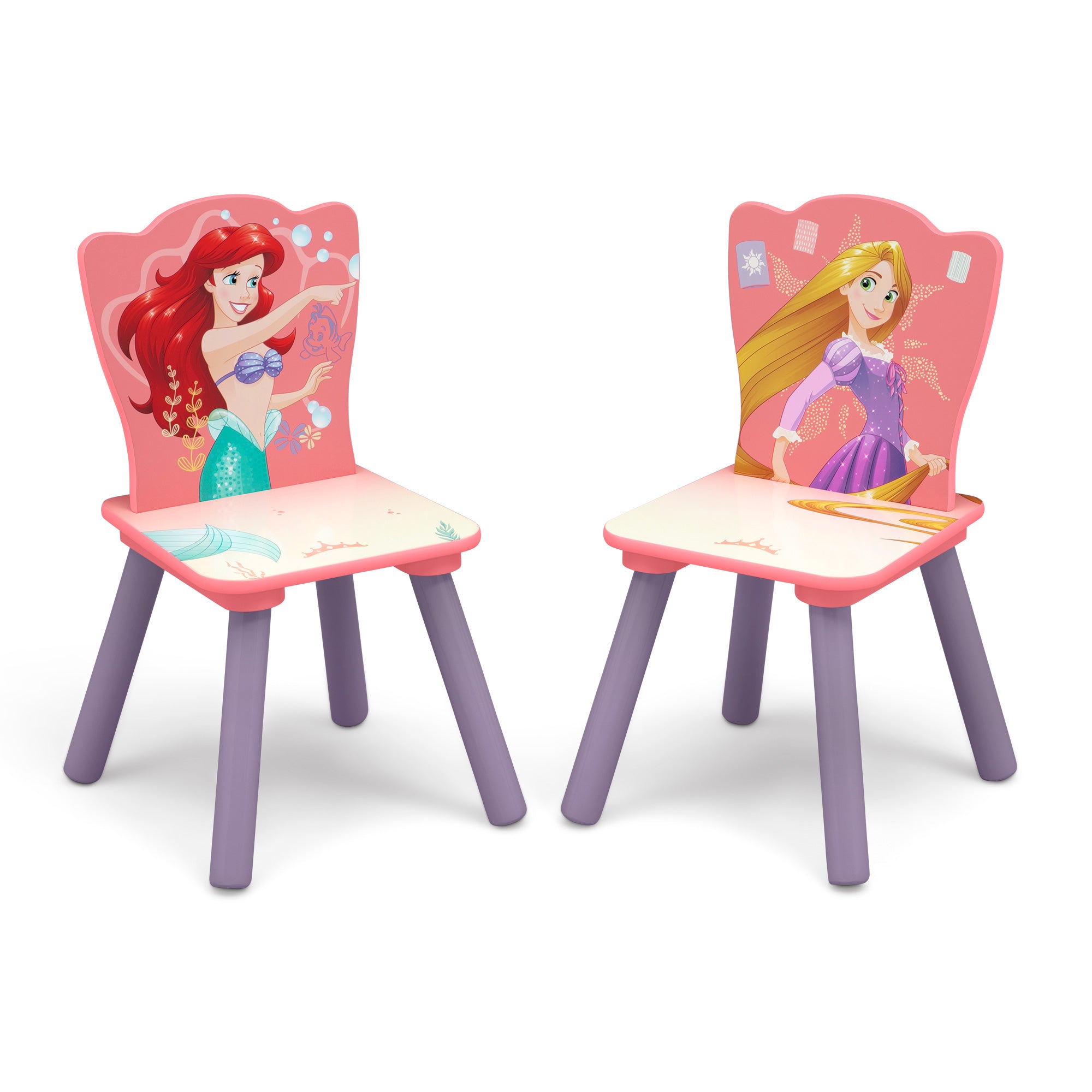 Juego de mesa y sillas infantil  Princesas Disney con almacenamiento y 2 sillas incluidas Delta Children